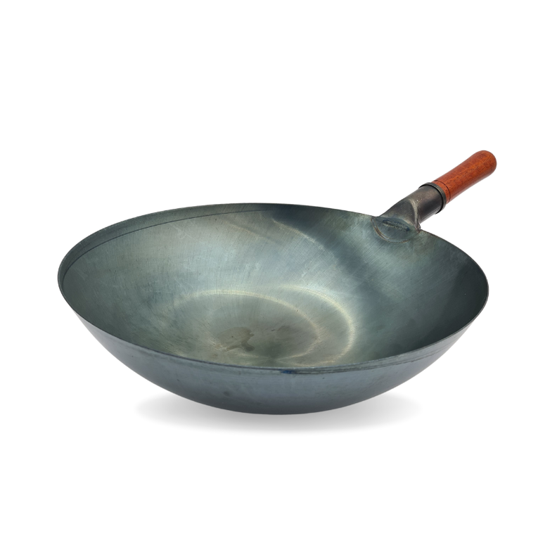 Wok tradicional chino de 38cm acero al carbono.-0