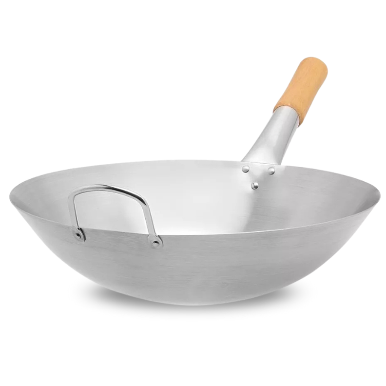 Wok tradicional chino de 45cm Acero Inoxidable con mango