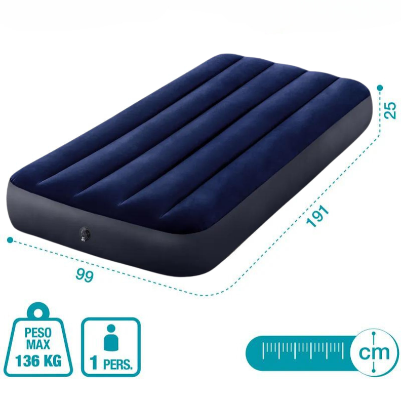 Colchón inflable Marca Intex 1,5 plaza y media 99x 191x 25cm-4