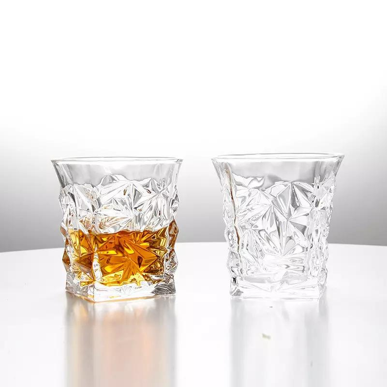 Set 6 Vasos Whisky con diseño de hielos estilo moderno y elegante.-5