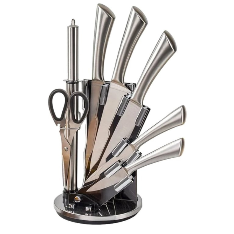 JUEGO DE CUCHILLOS CON BASE 8 PIEZAS ACERO INOXIDABLE-0