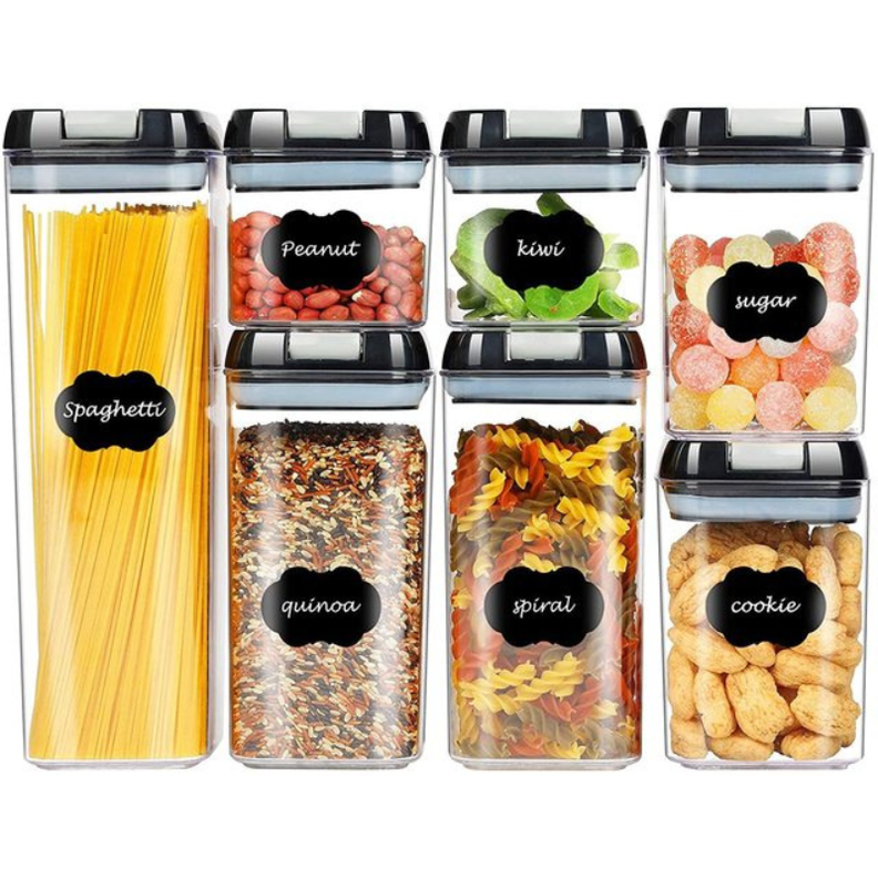 Set 7 Contenedores alimento con tapa hermética de almacenamiento.-0
