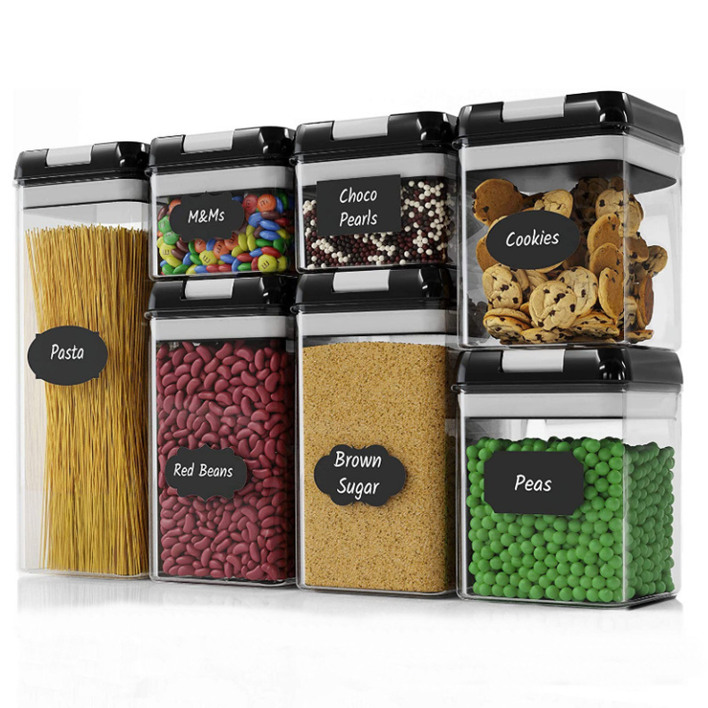 Set 7 Contenedores alimento con tapa hermética de almacenamiento.-2