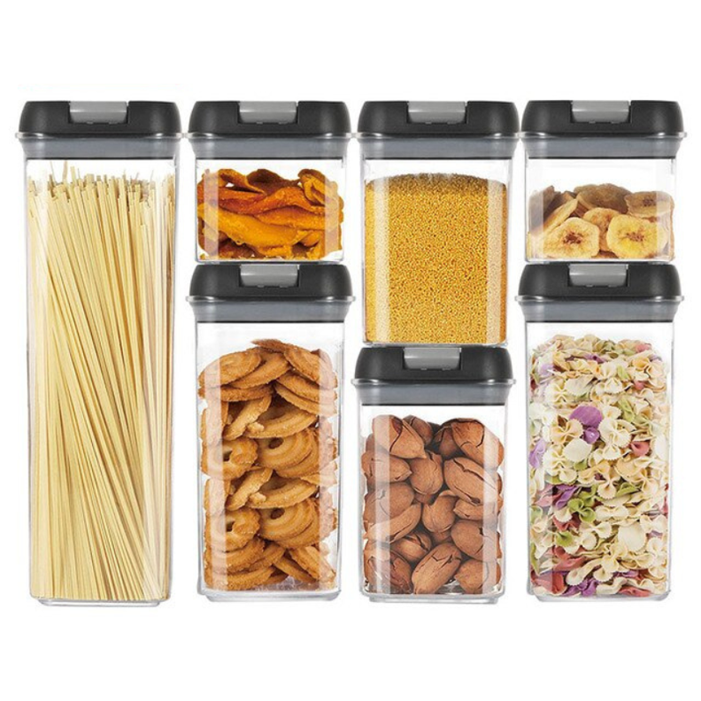 Set 7 Contenedores alimento con tapa hermética de almacenamiento.-3