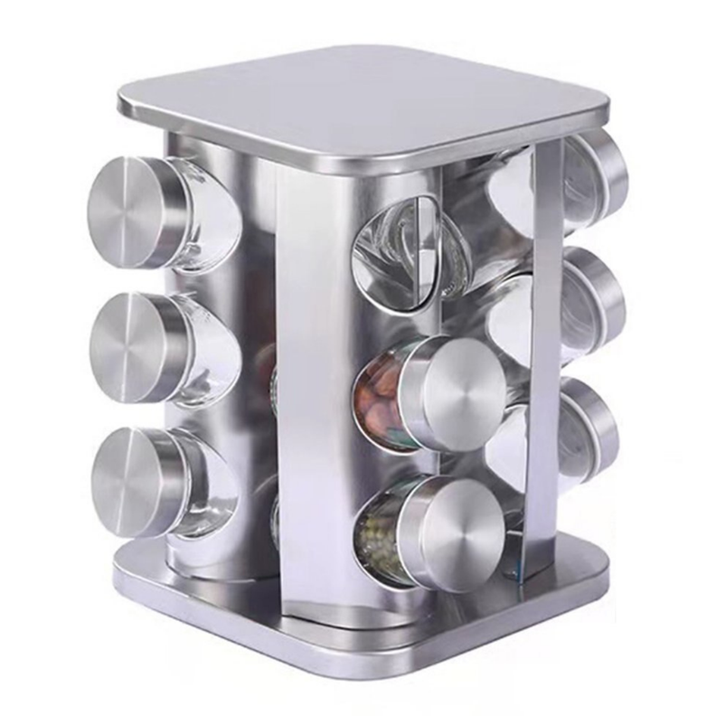 Especiero set 12 condimentos, rack giratorio organizador de especias.-0