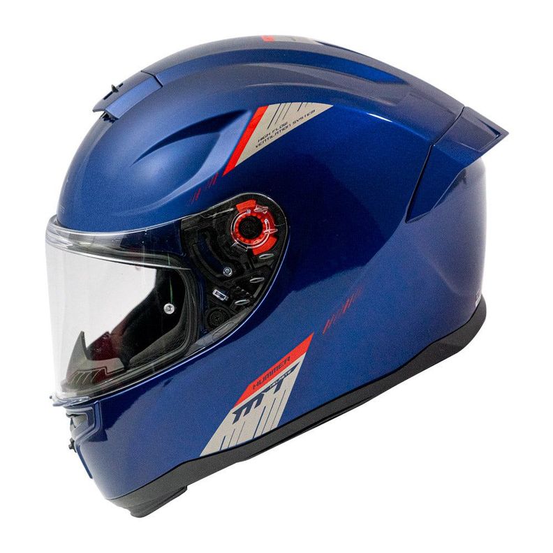 Casco De Moto Mt Helmets Hummer Solid A7 Azul + Regalo-1