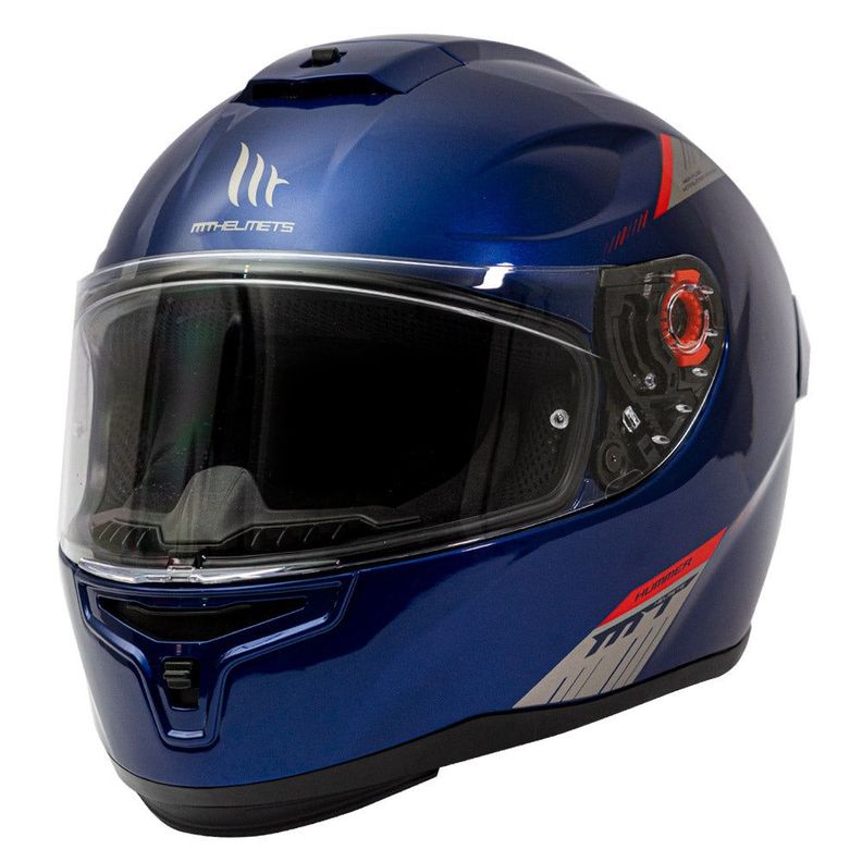 Casco De Moto Mt Helmets Hummer Solid A7 Azul + Regalo-2