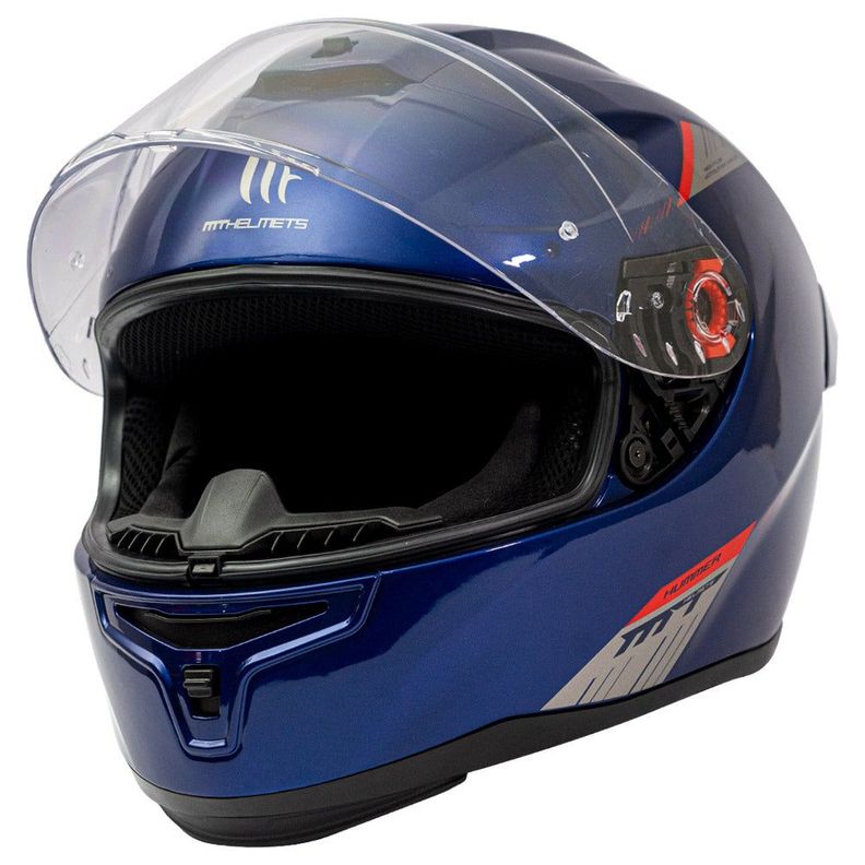 Casco De Moto Mt Helmets Hummer Solid A7 Azul + Regalo-3