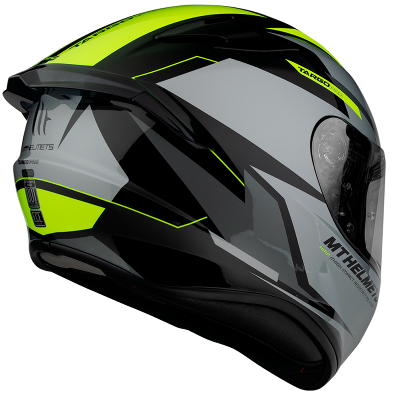 Casco De Moto Mt Helmets Targo Pro Sound A3 Amarillo Fluor-2