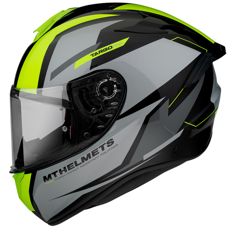 Casco De Moto Mt Helmets Targo Pro Sound A3 Amarillo Fluor-1