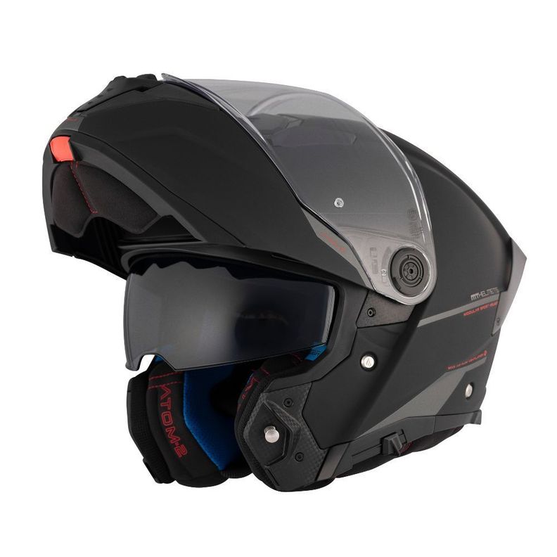 Casco MT Atom 2 SV Solid A1 Negro Mate + Pinlock-2