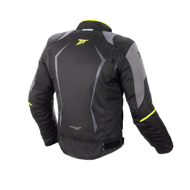 Chaqueta para Moto Seventy SD-JR47 Hombre Negro/Amarillo Fluor-1