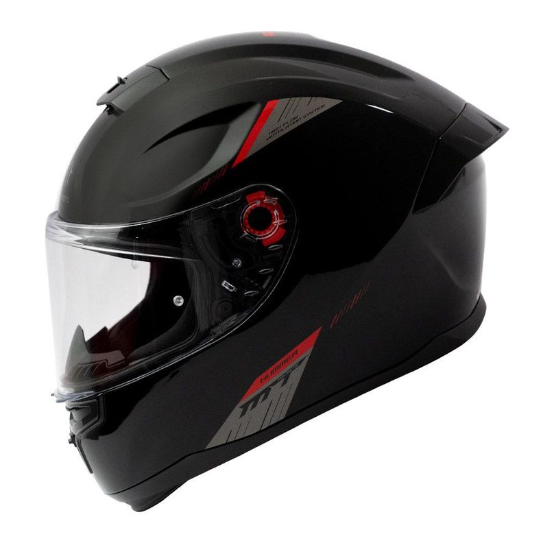 Casco De Moto Mt Helmets Hummer Solid Negro Brillo + Regalo-1