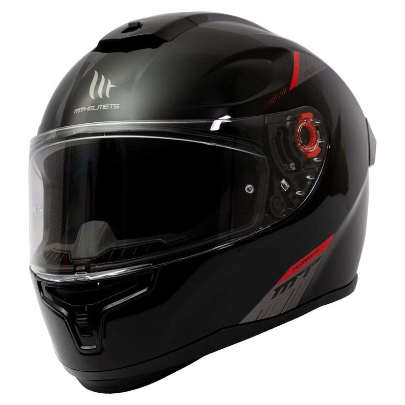 Casco De Moto Mt Helmets Hummer Solid Negro Brillo + Regalo-2