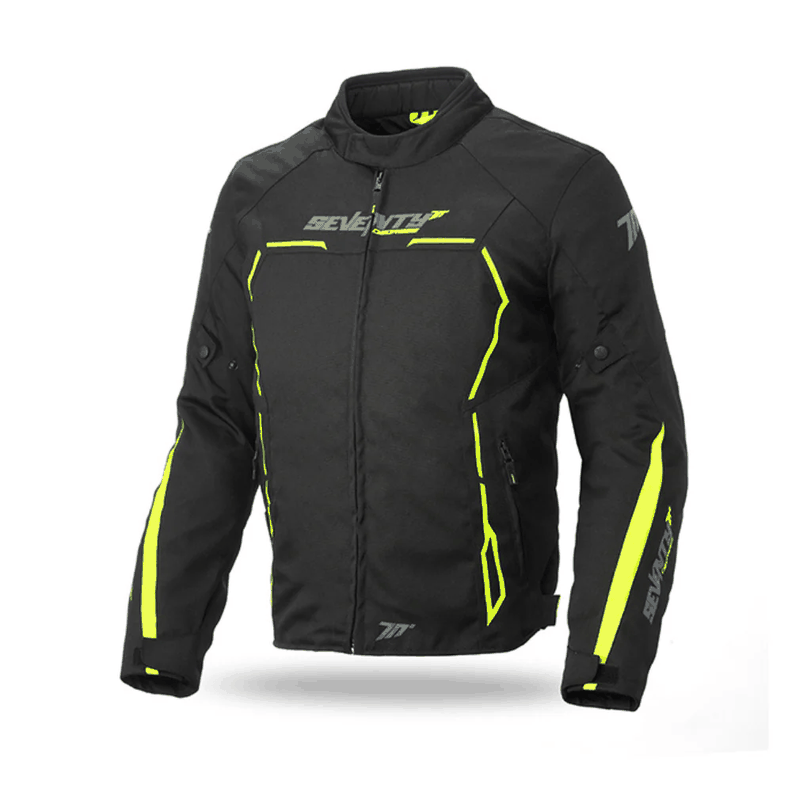 Chaqueta para Moto Seventy SD-JR65 Invierno Racing Hombre Negra/Amarillo Fluor-0
