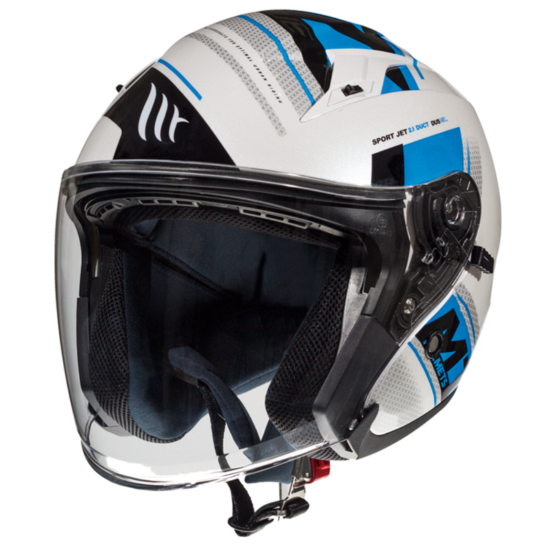 Casco De Moto Mt Avenue Sv Sideway C7 Azul Perla Brillo-0