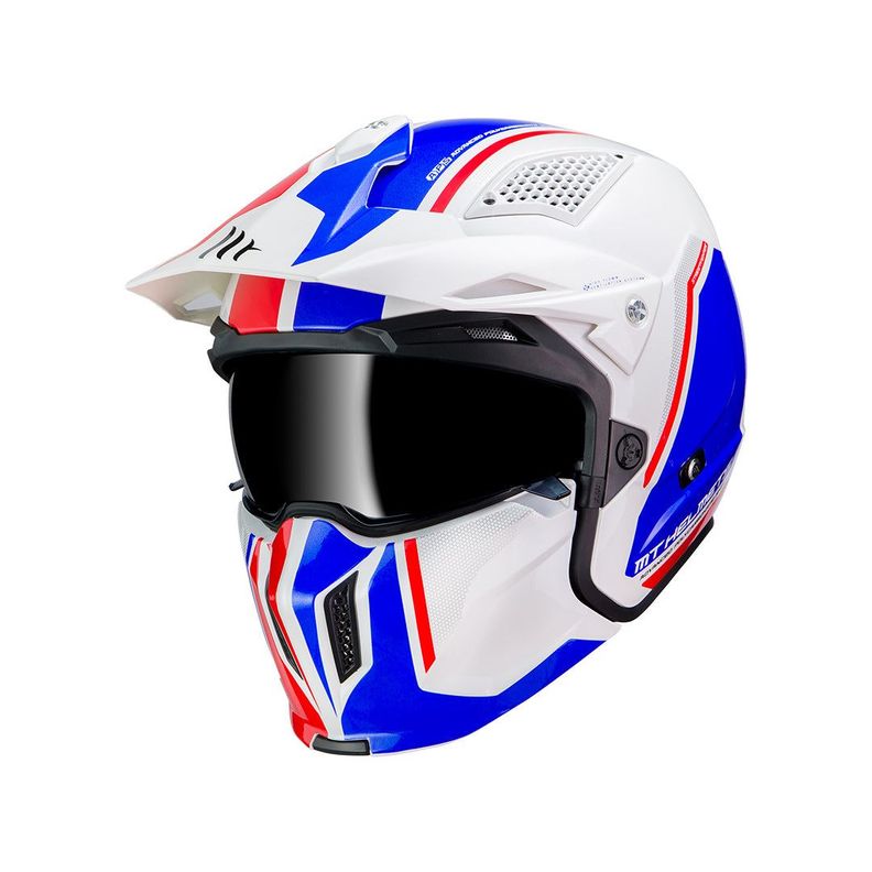 Casco De Moto Mt Streetfighter Sv Twin B7 Azul/perla Brillo-2