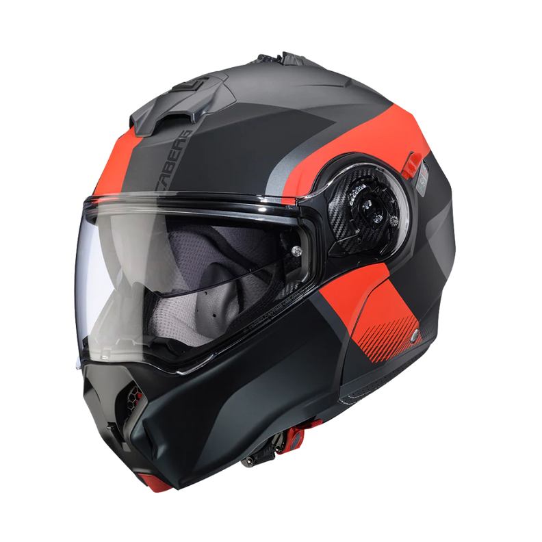 Casco para moto Caberg Duke Evo Indy Matt Gun Metal/Red Fluor/Black