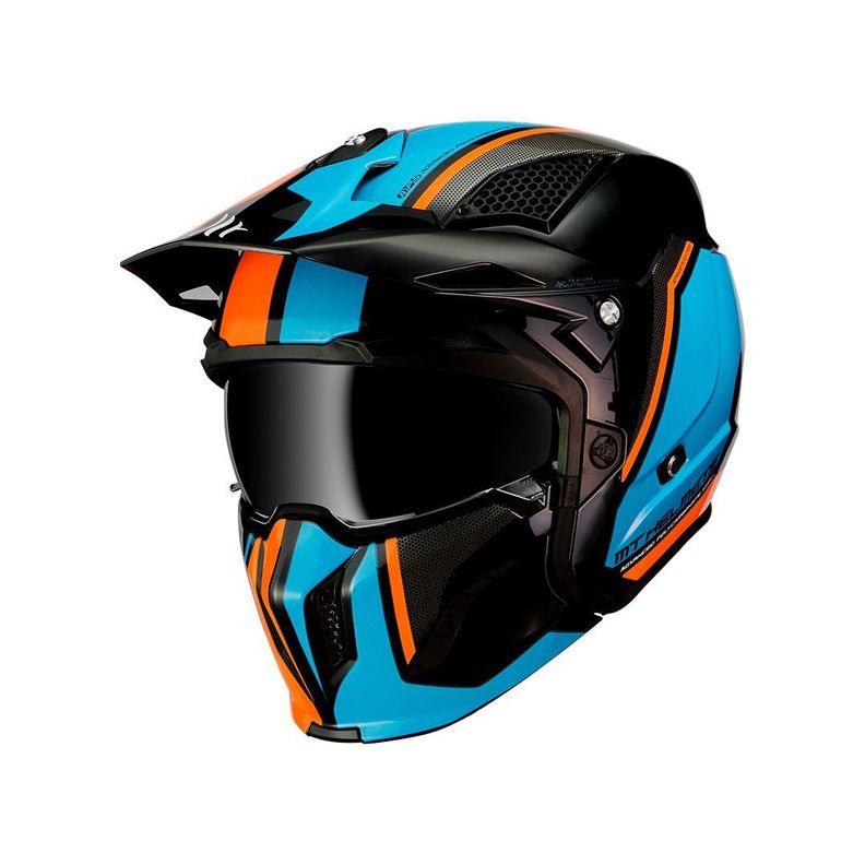 Casco De Moto MT Helmets StreetFighter SV Twin A4 Naranjo Fluor Brillo-0