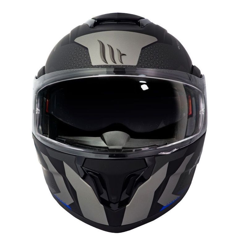 Casco de Moto MT Helmets - ATOM SV Híbrido F7 Azul Mate + Antiempañante Fogoff-3