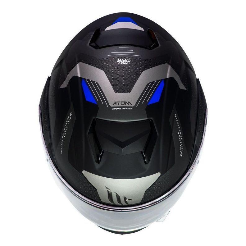 Casco de Moto MT Helmets - ATOM SV Híbrido F7 Azul Mate + Antiempañante Fogoff-5