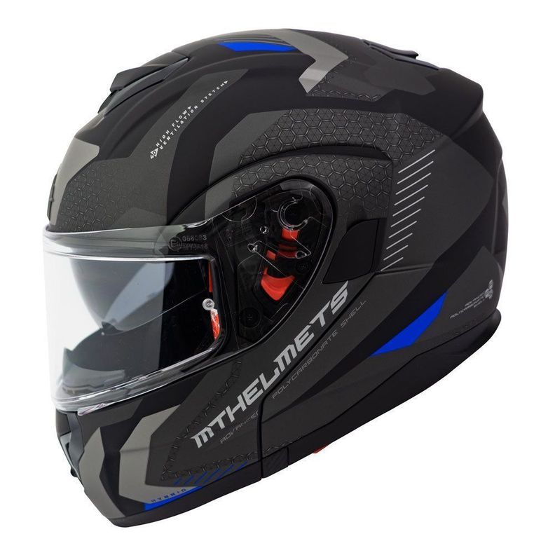 Casco de Moto MT Helmets - ATOM SV Híbrido F7 Azul Mate + Antiempañante Fogoff-1