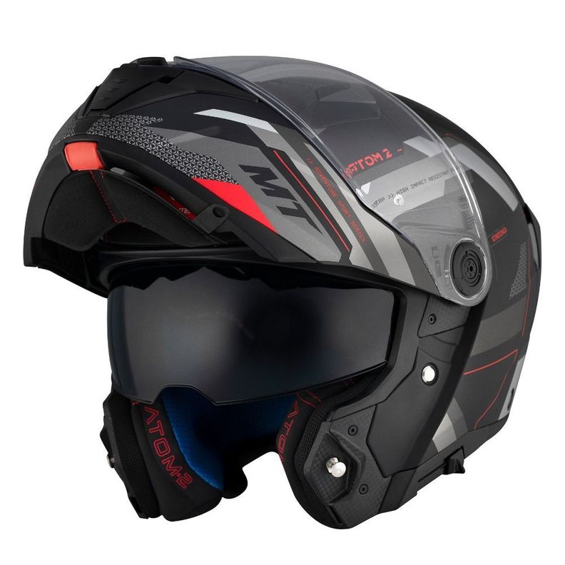 Casco MT Atom 2 SV Bast D5 Rojo Mate + Pinlock -1