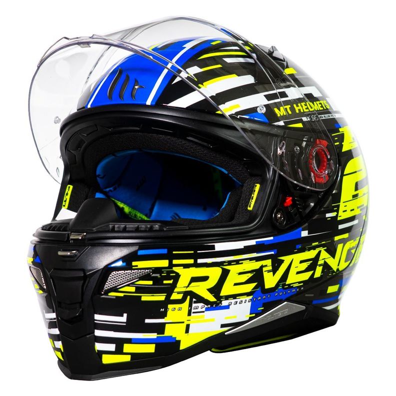 Casco De Moto Mt Helmets Revenge 2 Baye A7 Azul Brillo-2