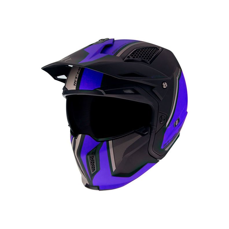 Casco De Moto Mt Helmets Streetfighter Sv Twin C7 Azul Mate-0