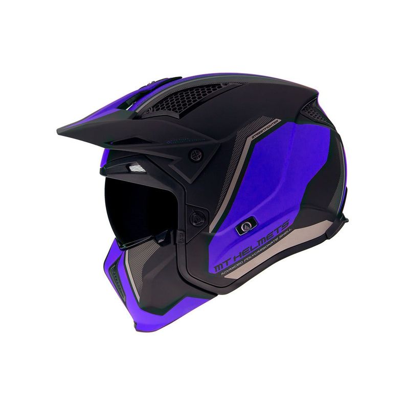 Casco De Moto Mt Helmets Streetfighter Sv Twin C7 Azul Mate-2