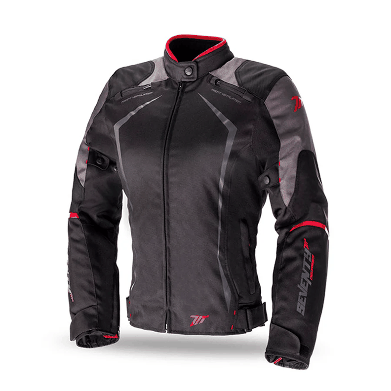Chaqueta para Moto Mujer Seventy SD-JR49 - Negro/Rojo-0
