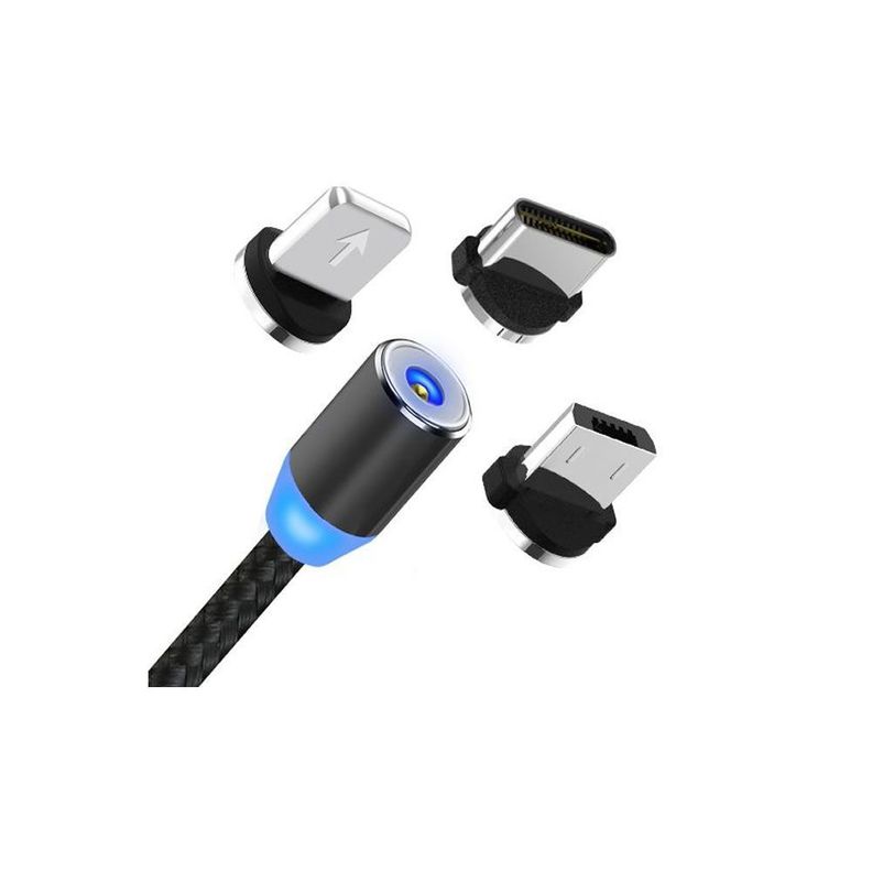 Cable Cargador Magnético Usb 3 En 1 Tipo-c/micro Usb/otros-0