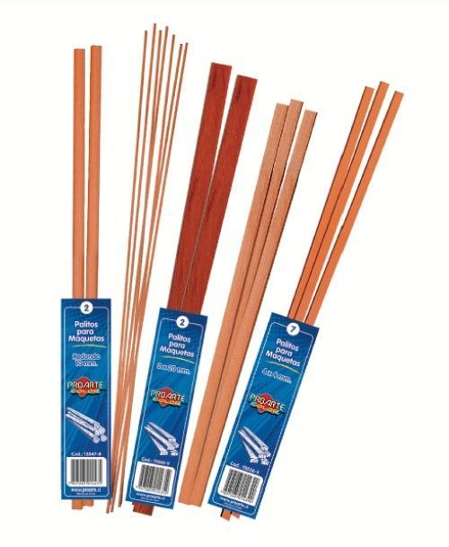 Palo Maqueta 2x2mm Rauli Bolsa (10palos) - 10bolsas Cafe Claro