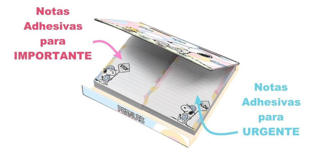 Caja Lujo Nota Adh Importante / Urgente FULLPAS COLOR SNOOPY-3