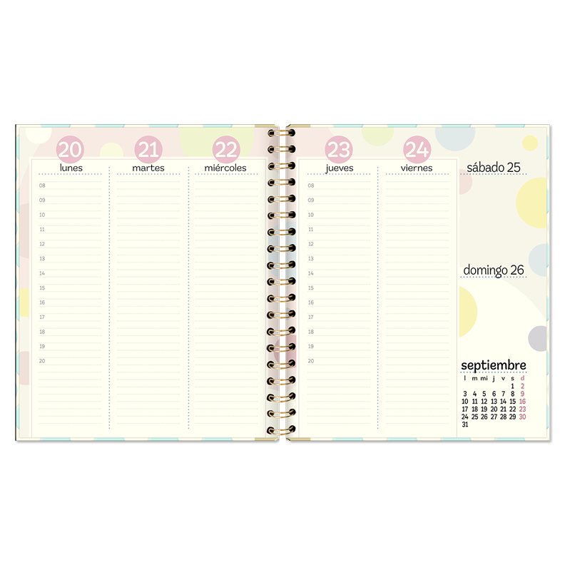 Agenda Floral Tiny Little Wonders Espiral Semana Vista 2024-1
