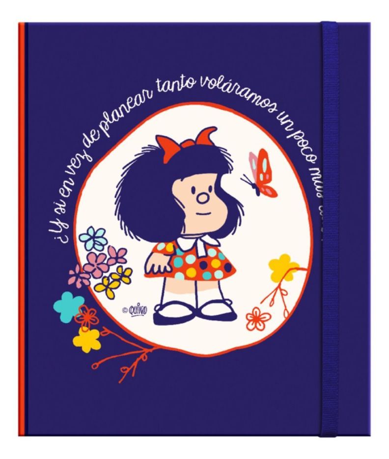 Libreta Lujo Cuaderno MAFALDA Super Azul + Lapices Gel(5)-1
