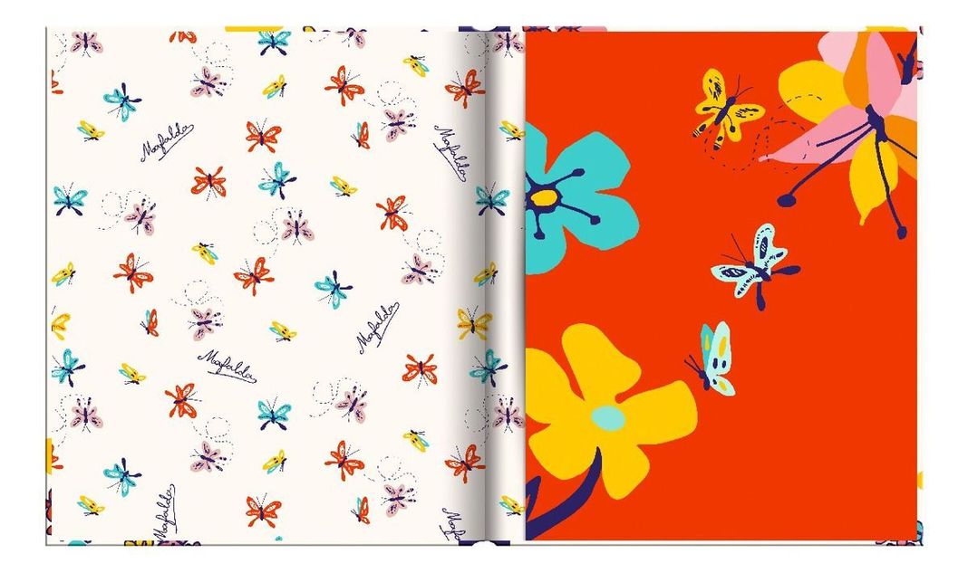 Libreta Lujo Cuaderno MAFALDA Super Azul + Lapices Gel(5)-4