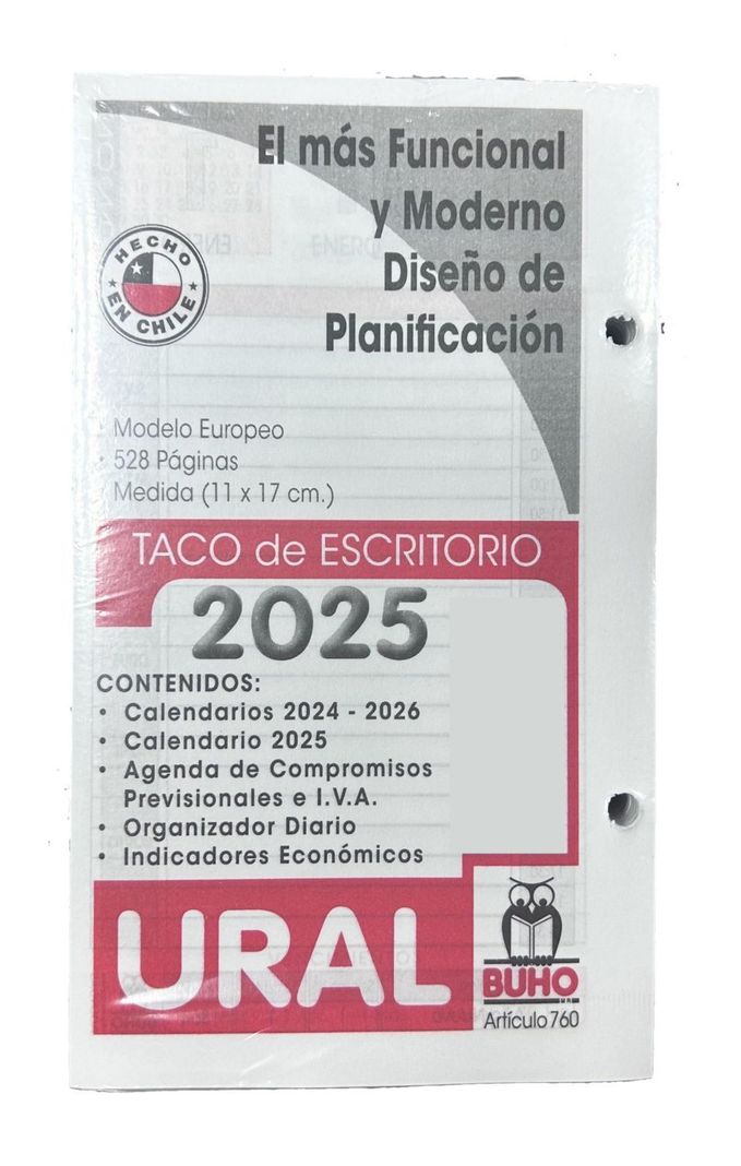 Agenda Taco Calendario Escritorio 2025 - Calendario Ural-1