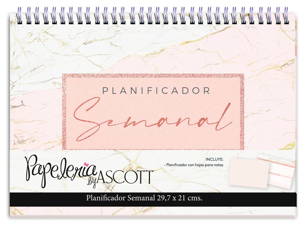 Calendario Agenda Planificador Semanal TD Ascott 80hj Rose-1