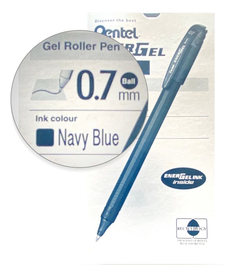 Roller Lapiz Gel Pentel Makkuro 0,7mm Navy B + Rojo - 24uni-2
