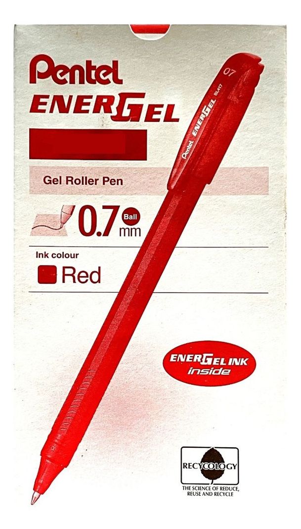 Roller Lapiz Gel Pentel Makkuro 0,7mm Navy B + Rojo - 24uni-4