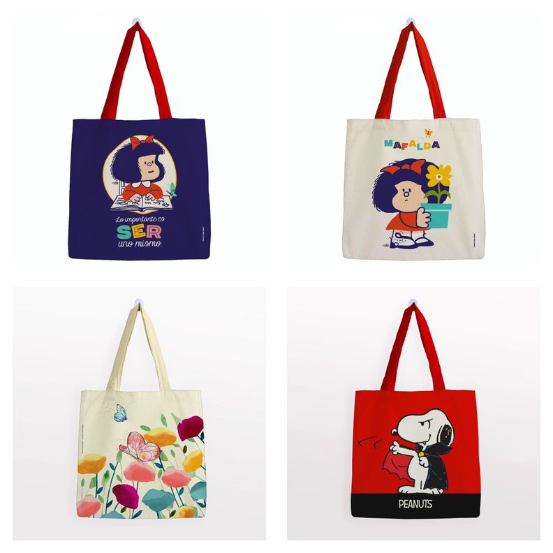 BOLSA ALGODÓN GRANDE MAFALDA AND THE SWING-1