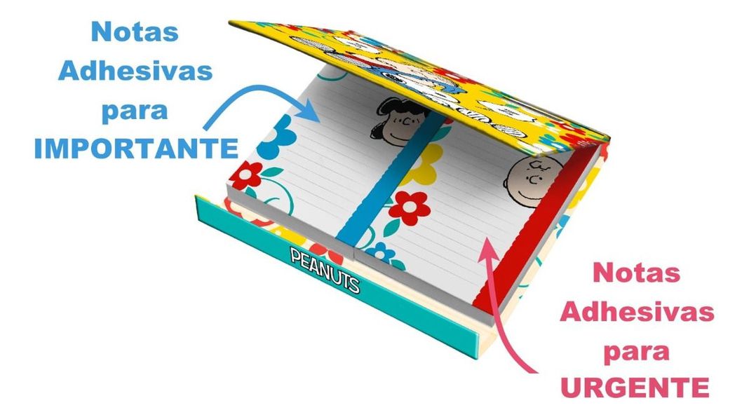 Caja Lujo SNOOPY COLOR Notas Adhesivas Importante - Urgente-2