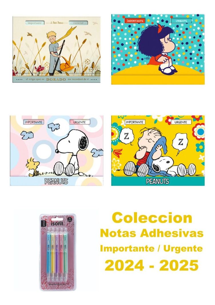 Caja Lujo SNOOPY COLOR Notas Adhesivas Importante - Urgente-4