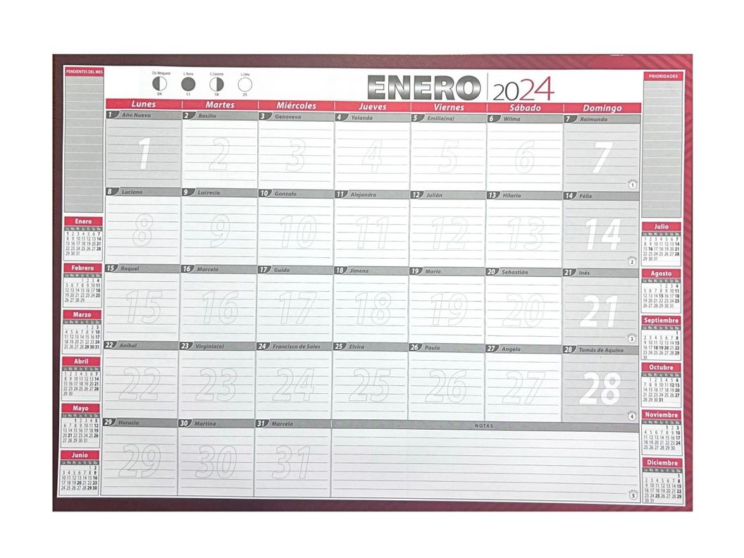 Planner Calendario Agenda Mensual Escritorio 2024 Y 2025-1