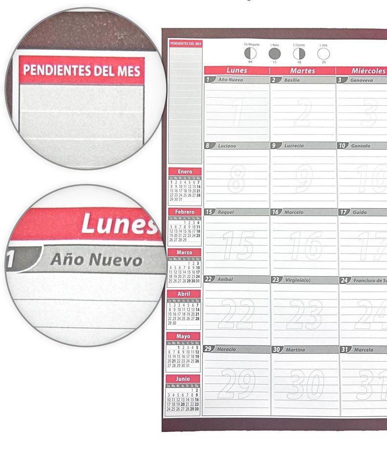 Planner Calendario Agenda Mensual Escritorio 2024 Y 2025-2