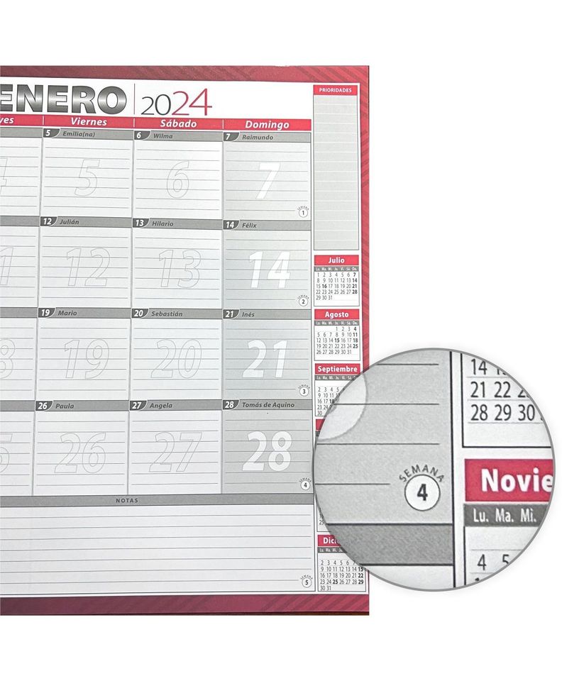 Planner Calendario Agenda Mensual Escritorio 2024 Y 2025-3