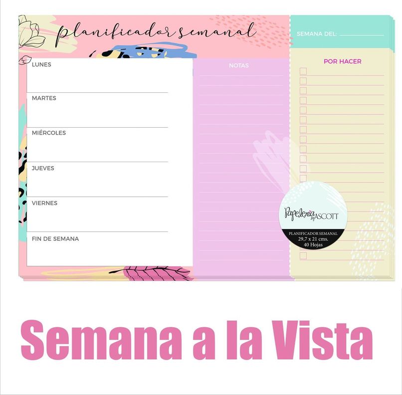 Calendario Agenda Planificador Semanal Ascott 40hj 29,7x21cm.-2