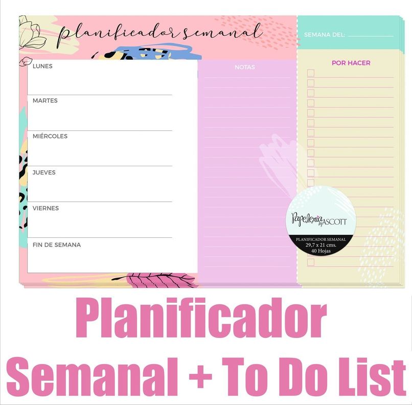 Calendario Agenda Planificador Semanal Ascott 40hj 29,7x21cm.-1