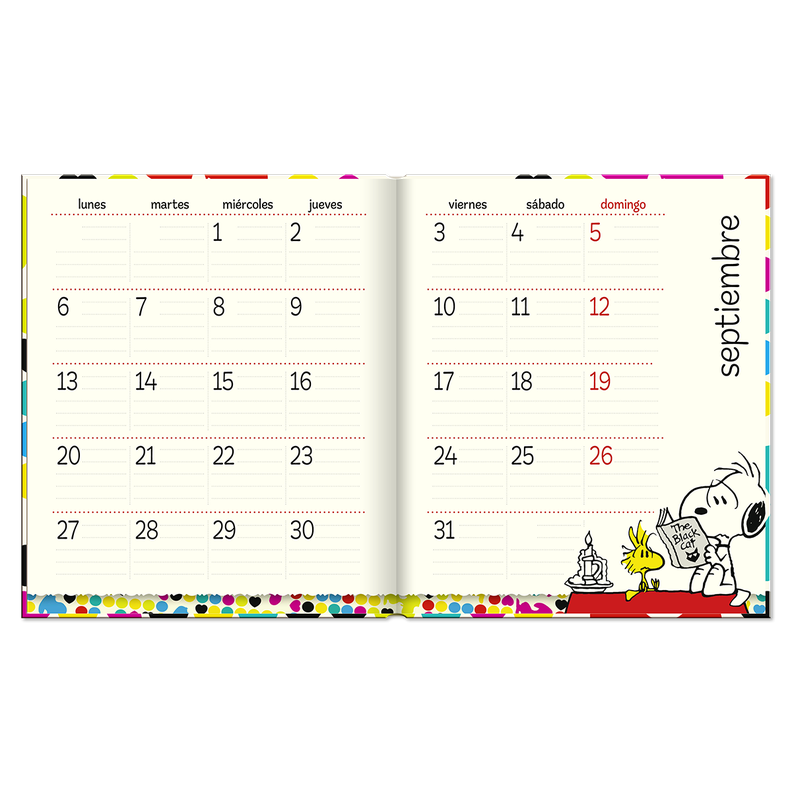 Agenda Snoopy The Real True Colors Semana A La Vista 2024-2
